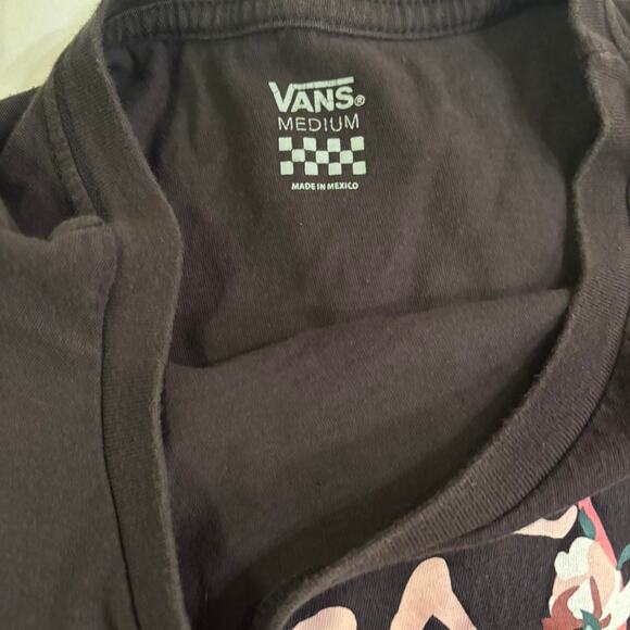 Black vans off the wall medium black crop t shirt - Picture 3 of 4